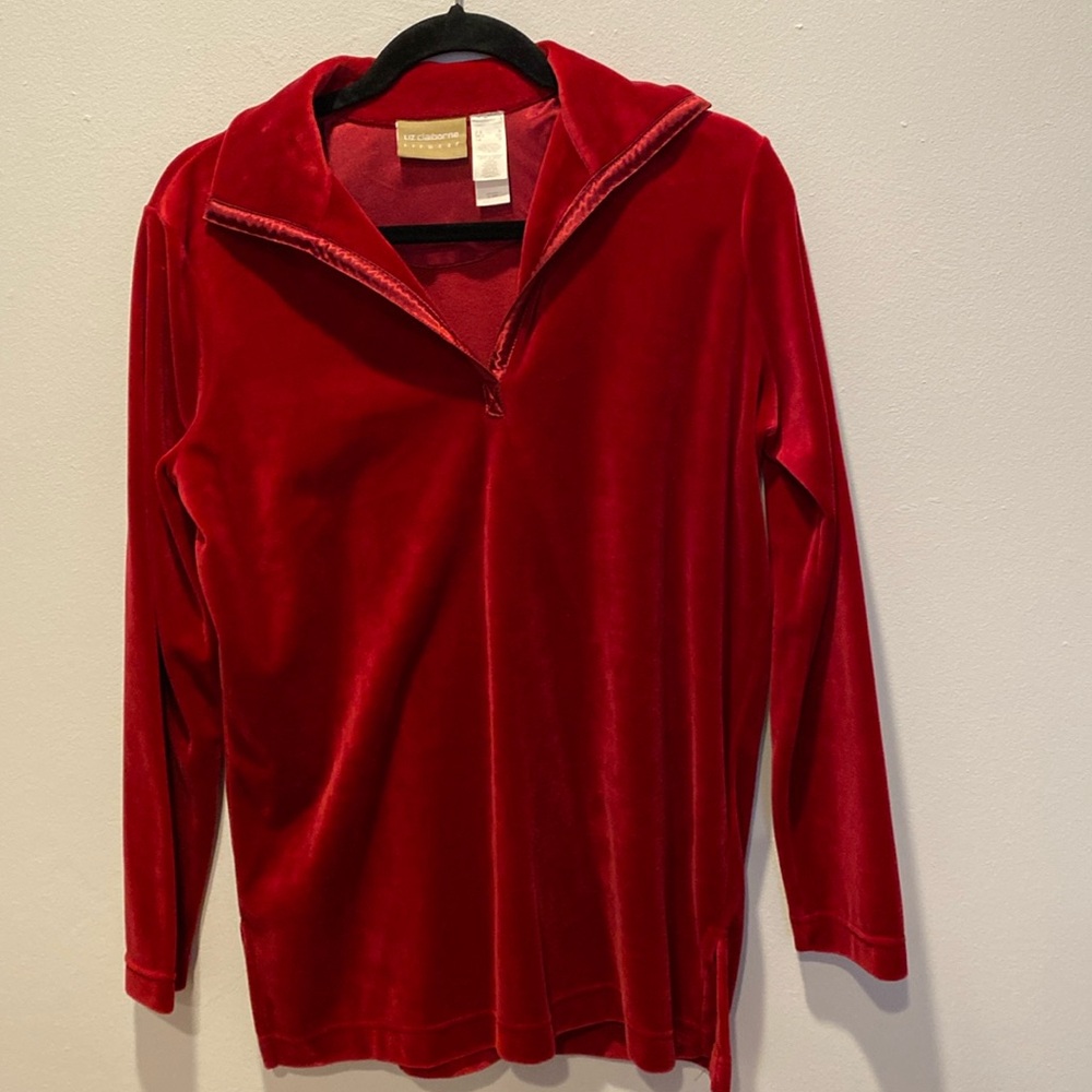 Liz Claiborne velvet tunic sweater - Picture 1 of 4